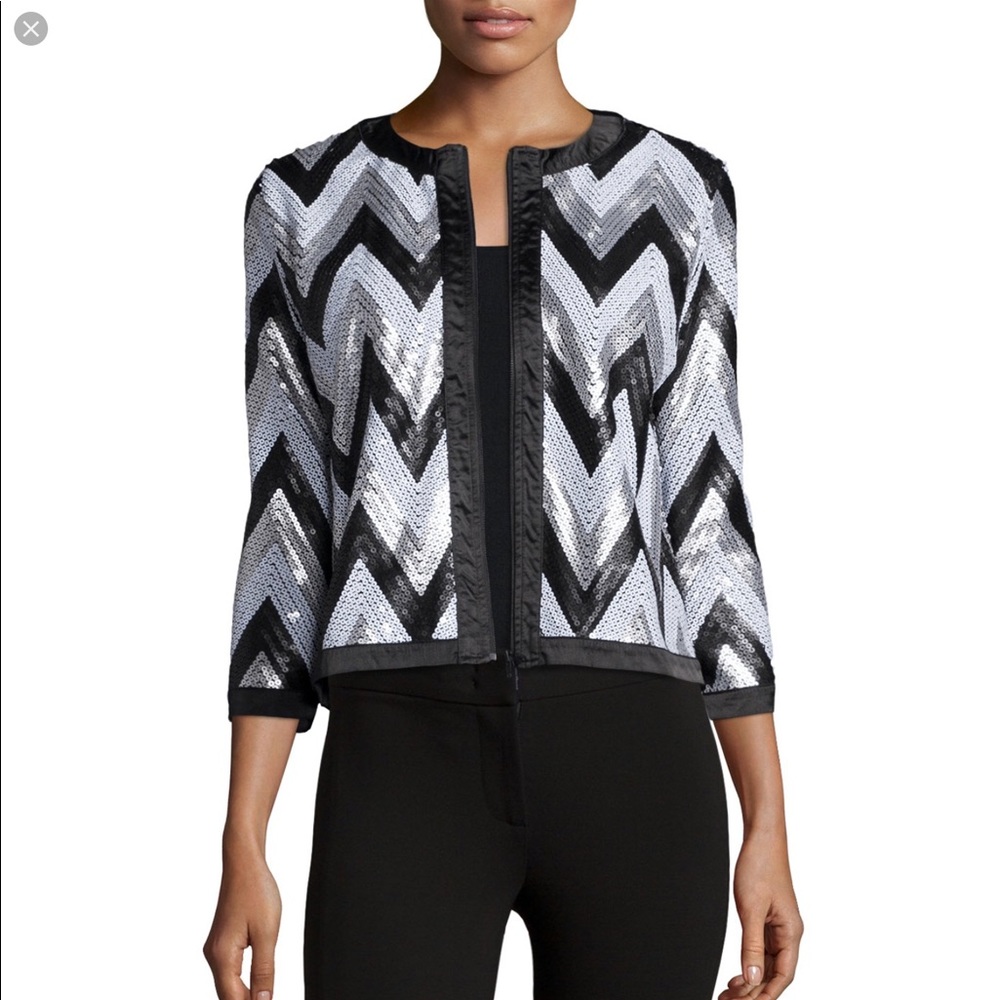 Michael Simon Zigzag-Sequined Jacket- Size M - image 1